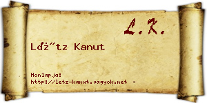 Létz Kanut névjegykártya