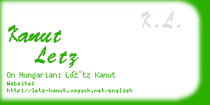 kanut letz business card